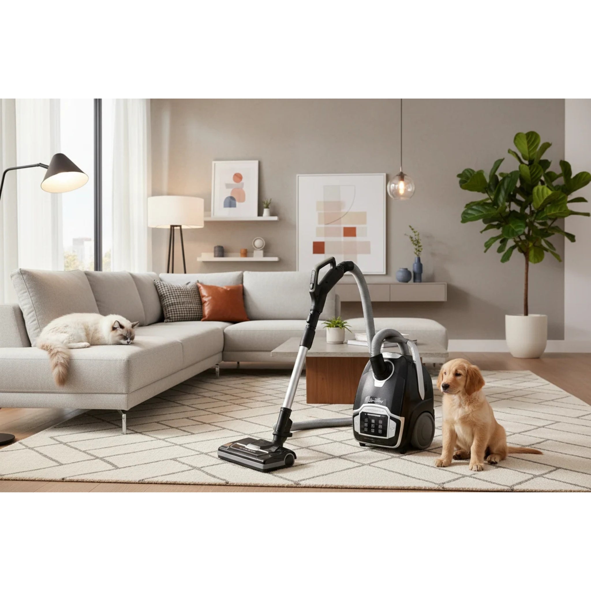 Air-Way Ultra Kleen Pet Vacuum with Turbine Power Hand Tool-24" Flex Crevice-Swivel Twist Floor Brush