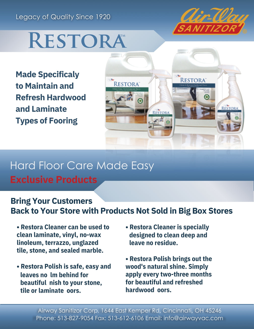Restora Hardwood Floor Cleaner Gallon Refill